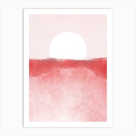 Minimal Landscape Pink 01 Art Print