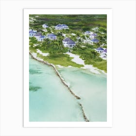 Bimini Bahamas Watercolour Tropical Destination Art Print