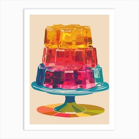 Rainbow Stacked Jelly Beige Background Art Print