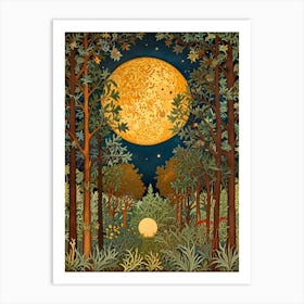 William Morris Moon In The Forest Art Print