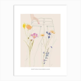 Everything Is Blooming Again Poster Jean Line Art Flowers 8 Art Print