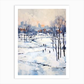 Winter City Park Painting Grant Park Chicago United States 4 Art Print