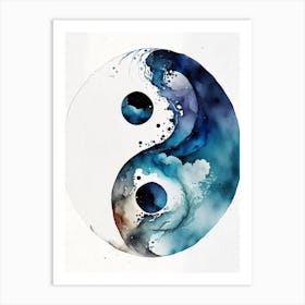 Repeat 3 Yin And Yang Watercolour Art Print