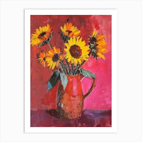 Sunflowers In A Jug 1 Art Print
