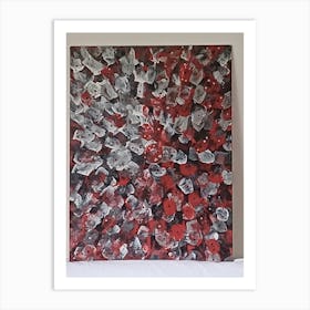 Abstract Red And White Painting Art Print