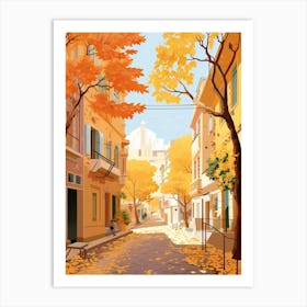 Athens In Autumn Fall Travel Art 1 Art Print