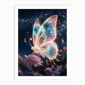 Butterfly In The Night Sky 2 Art Print