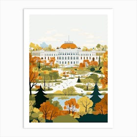 Nymphenburg Palace Gardens Germany Modern Illustration 1 Art Print