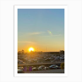 Sunset At The Airport Art Print