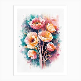 Watercolor Floral Painting Art Print