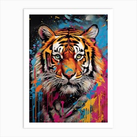 Tiger Art In Graffiti Art Style 3 Art Print