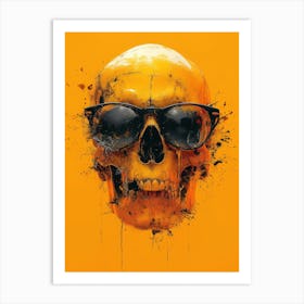 Skull Spectacle: A Frenzied Fusion of Deodato and Mahfood:Skull With Sunglasses 6 Art Print