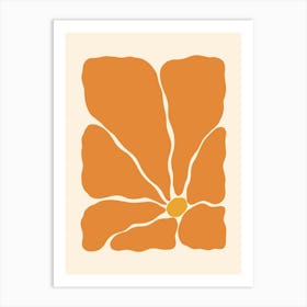 Abstract Flower 02 - Vibrant Orange Art Print