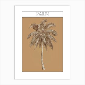 Palm Tree Minimalistic Drawing 3 Poster Art Print