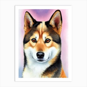Shiba Inu Watercolour Dog Art Print