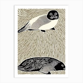 Ringed Seal II Linocut Art Print