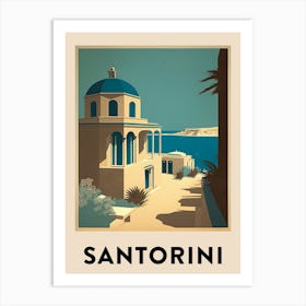 Santorini 4 Vintage Travel Poster Art Print