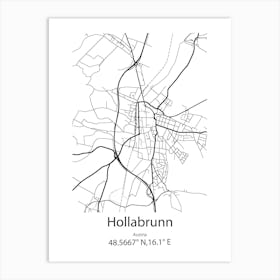 Hollabrunn,Austria Minimalist Map Art Print