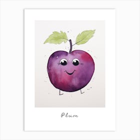 Friendly Kids Plum Poster Art Print