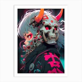 Anime Girl With Horns 3 Art Print