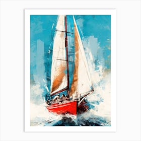 Sailboat In The Sea 1 sport Art Print