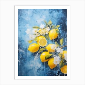 Lemons And Flowers Art Print