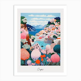 Poster Of Capri, Italy, Illustration In The Style Of Pop Art 3 Art Print