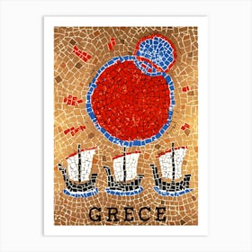 Greece, Mosaic Art Print