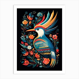 Folk Bird Illustration Hoopoe 1 Art Print