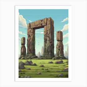 Stonehenge Pixel Art 4 Art Print