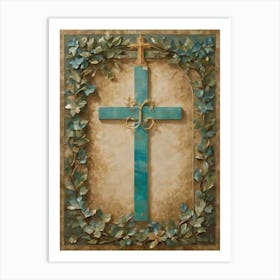 Cross With Ivy Art Print