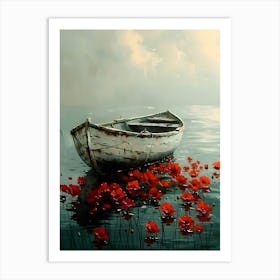 Poppies In The Boat Art Print