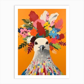 Bird With A Flower Crown Dove 2 Art Print