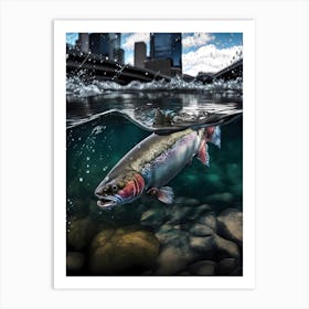 Calgary Alberta Bow River Trout - Rainbow Trout Art Print