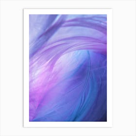 Purple And Blue Feathers Wallpaper Art Print