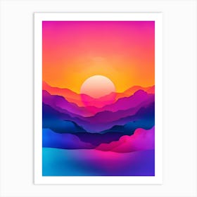 Abstract Sunset Landscape Art Print