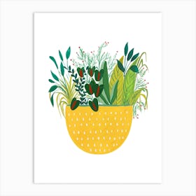 Yellow Potted Plant Art Print