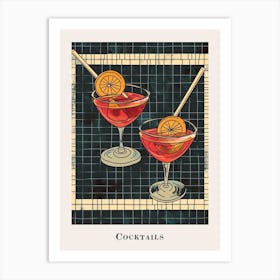 Cocktails Tiled Poster Art Print