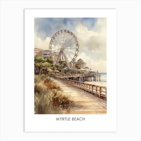 Myrtle Beach Watercolor 3travel Poster Art Print