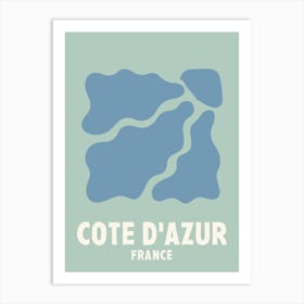 Cote D Azur, France, Graphic Style Poster 3 Art Print