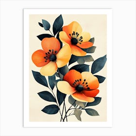 Orange Flowers 1 Art Print