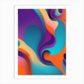 Abstract Colorful Waves Vertical Composition 65 Art Print