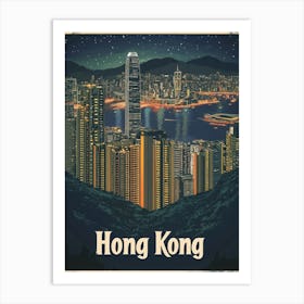 Aihrgdesign A Retro Travel Poster For Hong Kong 1 Art Print