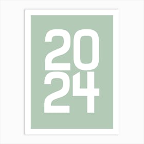 2024 Year Sage Green Art Print