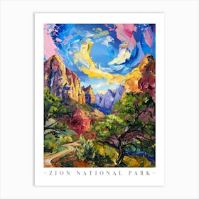 Zion National Park Colourful Print Art Print