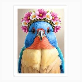 Bird In A Flower Crown Art Print