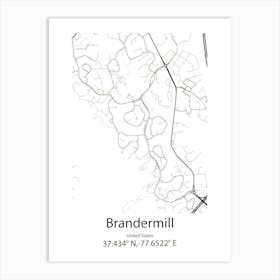 Brandermill,United States Minimalist Map Art Print