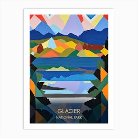 Glacier National Park Travel Poster Matisse Style 2 Art Print