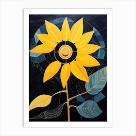 Sunflower 3 Hilma Af Klint Inspired Flower Illustration Art Print