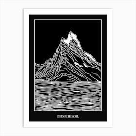 Beinn Bheoil Line Drawing 1 Poster Art Print